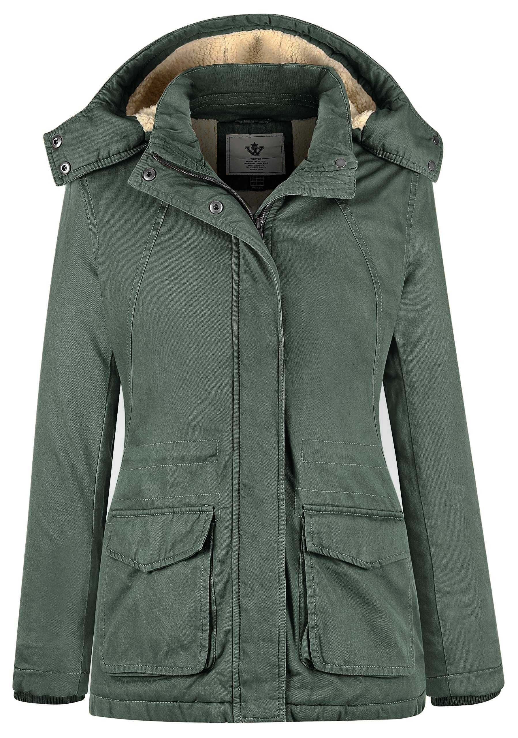 WenVen Women's Winter Warm Sherpa Lined Jacket Heavy Parka Coat with Hood